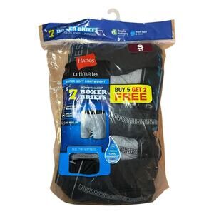 Hanes Boys Ultimate Tagless Boxer Briefs 7-Pack Size Small 6/7 NWT Sealed